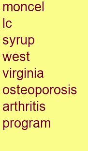 moncel lc syrup west virginia osteoporosis & arthritis program