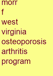 morr f west virginia osteoporosis & arthritis program