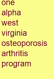 one alpha west virginia osteoporosis & arthritis program