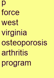 p force west virginia osteoporosis & arthritis program